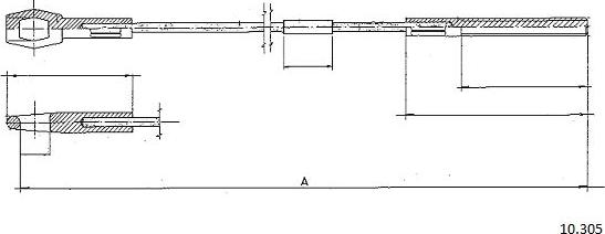 Cabor 10.305 - Tirette à câble, commande d'embrayage droxauto.com