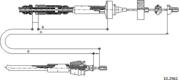 Cabor 10.2962 - Tirette à câble, commande d'embrayage droxauto.com