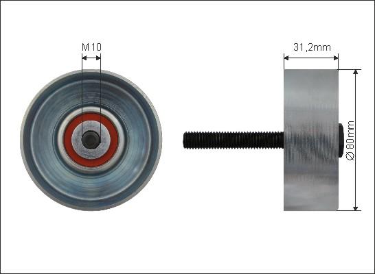 Caffaro 500594 - Poulie renvoi / transmission, courroie trapézoïdale à nervures droxauto.com