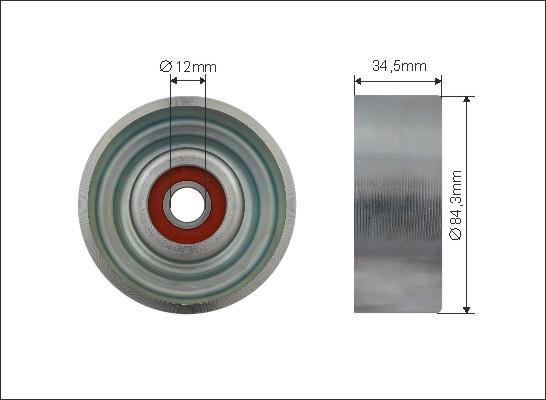 Caffaro 500615 - Poulie renvoi / transmission, courroie trapézoïdale à nervures droxauto.com