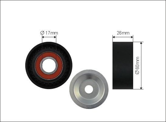 Caffaro 500016 - Poulie renvoi / transmission, courroie trapézoïdale à nervures droxauto.com