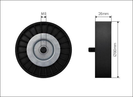 Caffaro 500123 - Poulie renvoi / transmission, courroie trapézoïdale à nervures droxauto.com