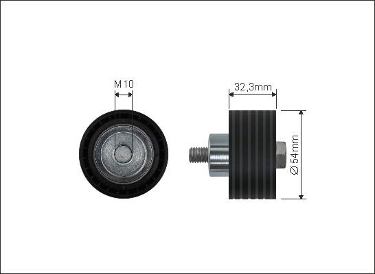 Caffaro 500218 - Poulie renvoi / transmission, courroie trapézoïdale à nervures droxauto.com