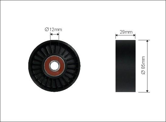 Caffaro 207-00 - Poulie renvoi / transmission, courroie trapézoïdale à nervures droxauto.com