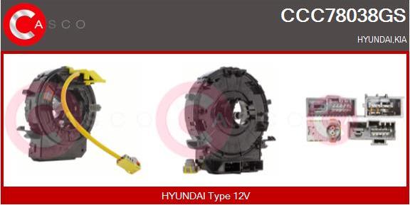 Casco CCC78038GS - Ressort tournant, Airbag droxauto.com