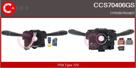 Casco CCS70406GS - Commutateur de colonne de direction droxauto.com