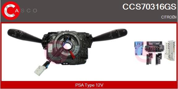 Casco CCS70316GS - Commutateur de colonne de direction droxauto.com