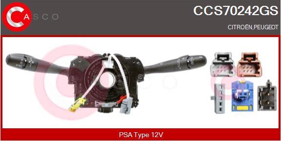 Casco CCS70242GS - Commutateur de colonne de direction droxauto.com