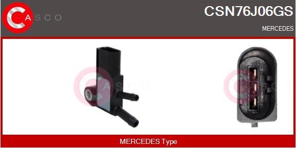 Casco CSN76J06GS - Capteur, pression des gaz échappement droxauto.com