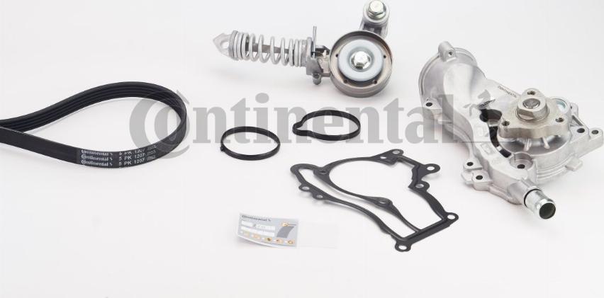 CONTINENTAL 5PK1207WP2 - Pompe à eau+Jeu de courroie trapézoïdale à nervures droxauto.com