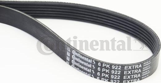 CONTINENTAL 6PK922 EXTRA - Courroie trapézoïdale à nervures droxauto.com