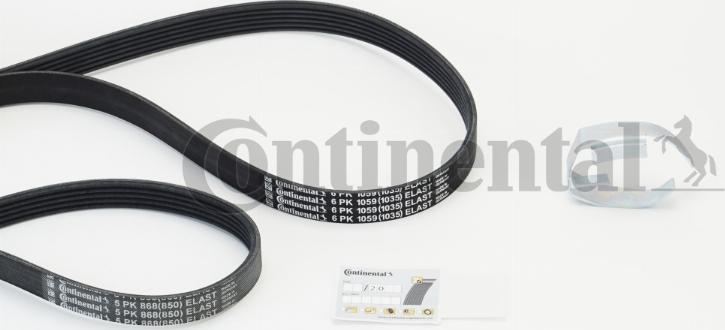 CONTINENTAL 6PK1059 ELAST T2 - Jeu de courroies trapézoïdales à nervures droxauto.com