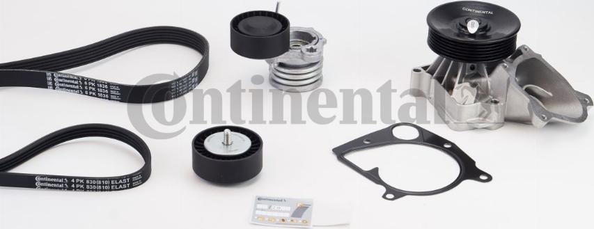 CONTINENTAL 6PK1836WP1 - Pompe à eau+Jeu de courroie trapézoïdale à nervures droxauto.com