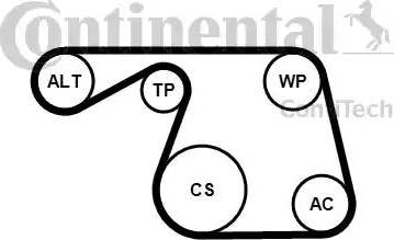 CONTINENTAL 6PK1310K1 - Jeu de courroies trapézoïdales à nervures droxauto.com