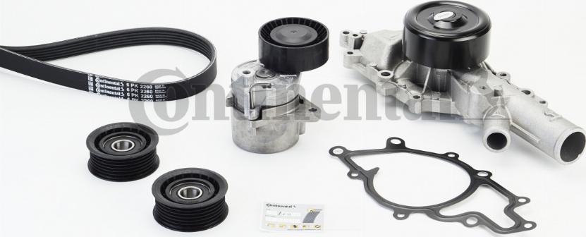 CONTINENTAL 6PK2260WP3 - Pompe à eau+Jeu de courroie trapézoïdale à nervures droxauto.com