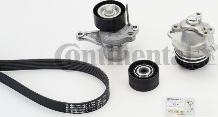 CONTINENTAL 7PK1970WP1 - Pompe à eau+Jeu de courroie trapézoïdale à nervures droxauto.com