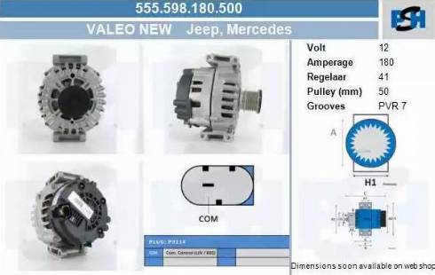 PSH 555.598.180.500 - Alternateur droxauto.com