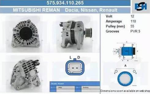 PSH 575.934.110.265 - Alternateur droxauto.com