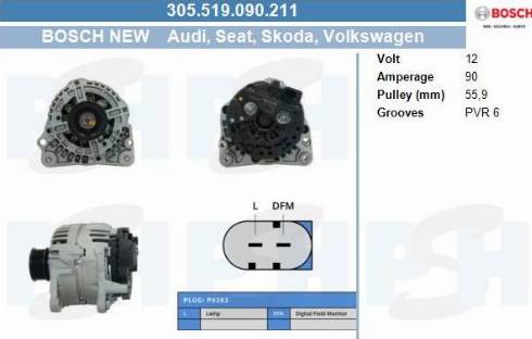 PSH 305.519.090.211 - Alternateur droxauto.com