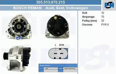 PSH 305.513.070.215 - Alternateur droxauto.com