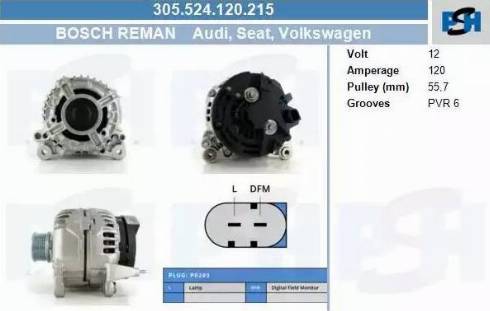 PSH 305.524.120.215 - Alternateur droxauto.com