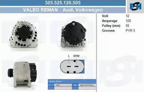 PSH 305.525.120.505 - Alternateur droxauto.com