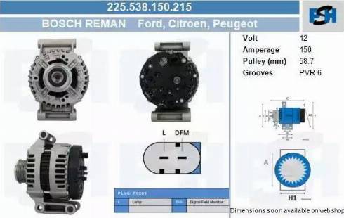 PSH 225.538.150.215 - Alternateur droxauto.com