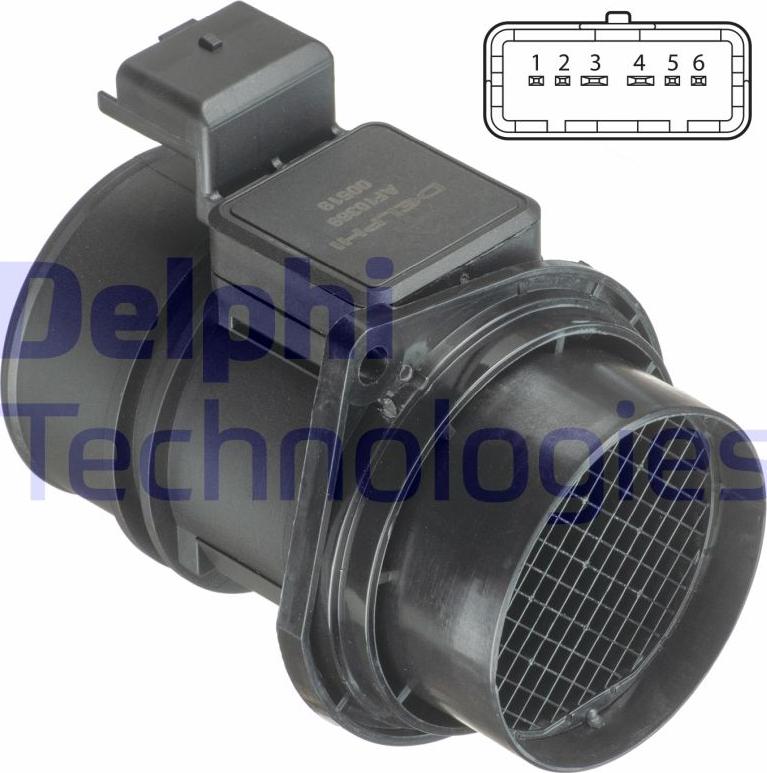 Delphi AF10369-12B1 - Débitmètre de masse d'air droxauto.com