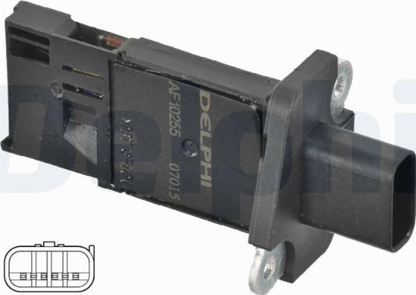 Delphi AF10255-15B1 - Débitmètre de masse d'air droxauto.com