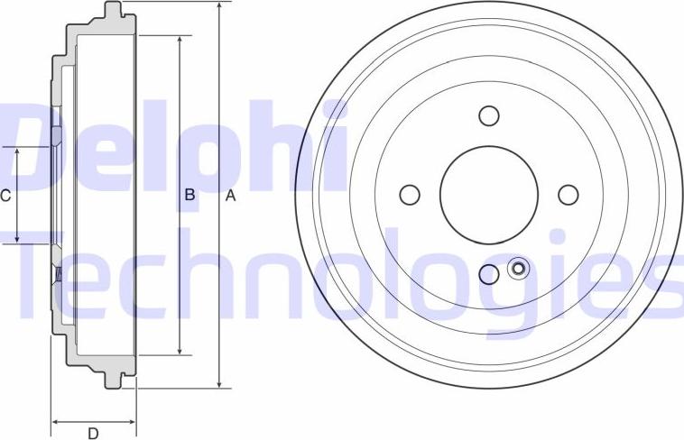 Delphi BF633 - Tambour de frein droxauto.com