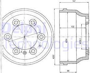 Delphi BF330 - Tambour de frein droxauto.com