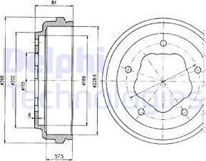 Delphi BF292 - Tambour de frein droxauto.com