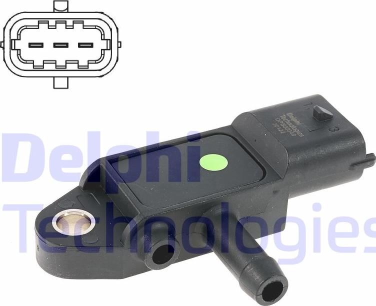 Delphi DPS00048-12B1 - Capteur, pression des gaz échappement droxauto.com
