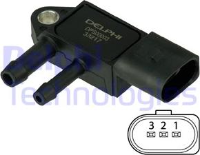 Delphi DPS00003 - Capteur, pression des gaz échappement droxauto.com