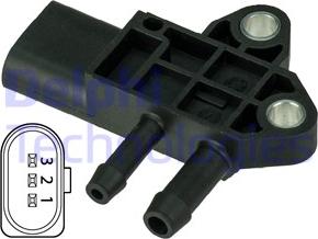 Delphi DPS00002 - Capteur, pression des gaz échappement droxauto.com