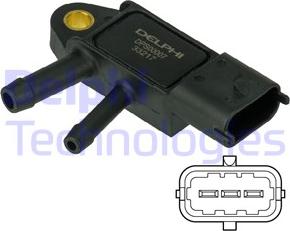 Delphi DPS00007 - Capteur, pression des gaz échappement droxauto.com