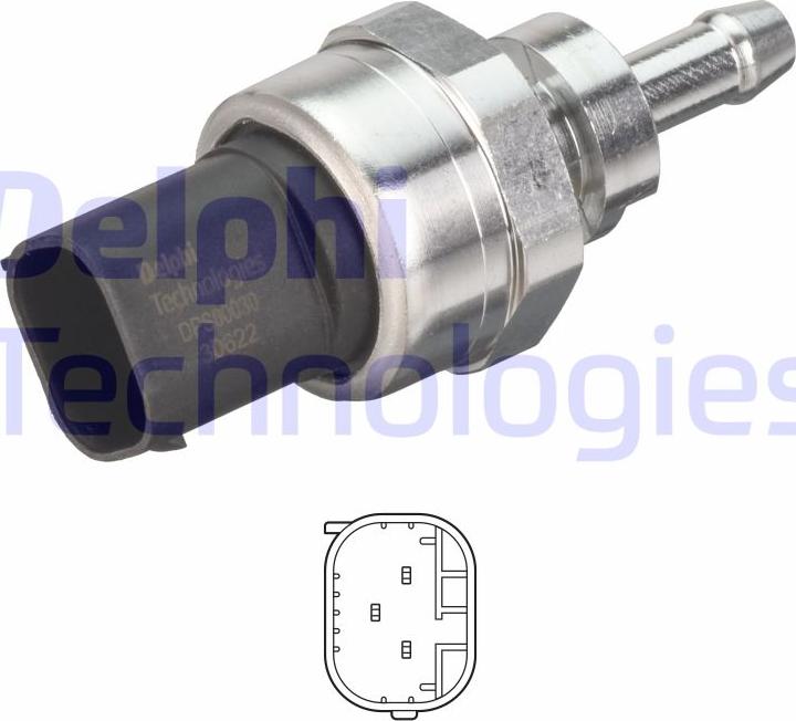Delphi DPS00030-12B1 - Capteur, pression des gaz échappement droxauto.com