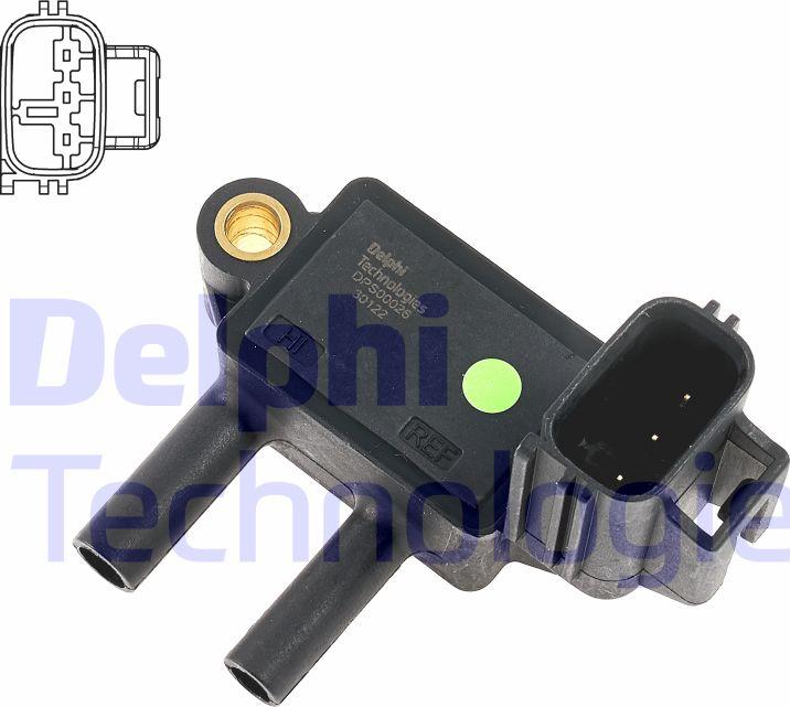 Delphi DPS00026-12B1 - Capteur, pression des gaz échappement droxauto.com