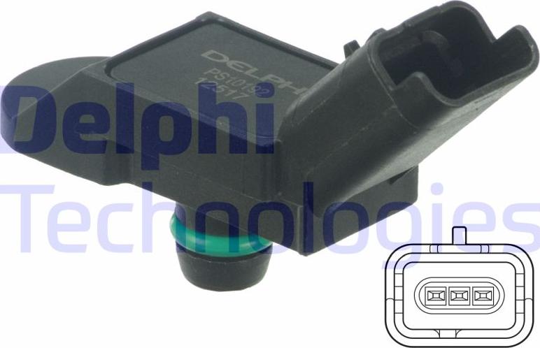 Delphi PS10192 - Capteur, pression du tuyau d'admission droxauto.com