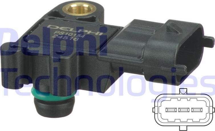 Delphi PS10154 - Capteur, pression du tuyau d'admission droxauto.com