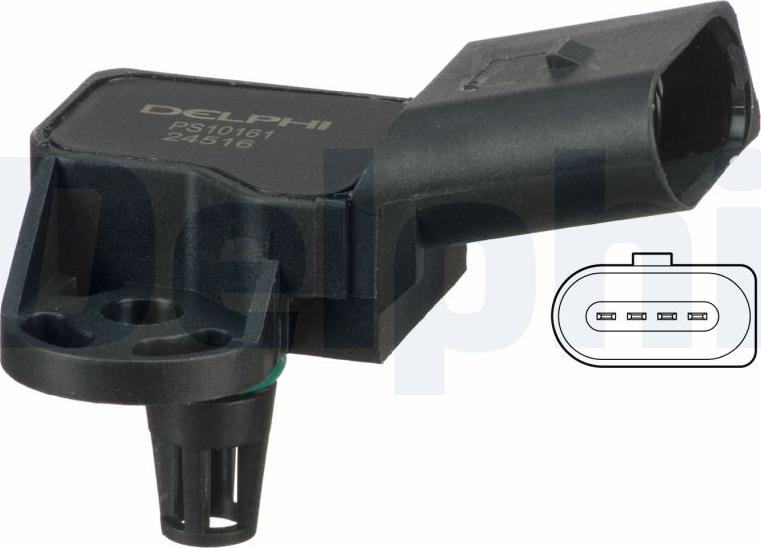 Delphi PS10161 - Capteur, pression du tuyau d'admission droxauto.com