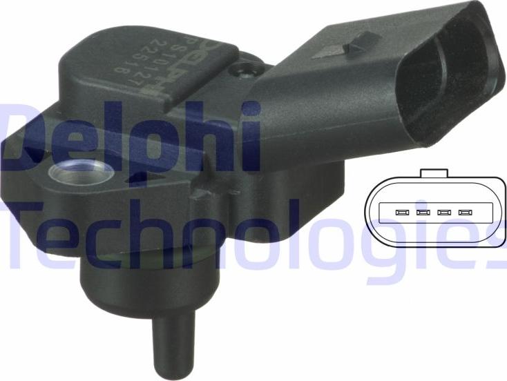 Delphi PS10127 - Capteur, pression de suralimentation droxauto.com