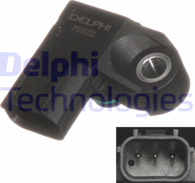 Delphi PS10232-12B1 - Capteur, pression du tuyau d'admission droxauto.com