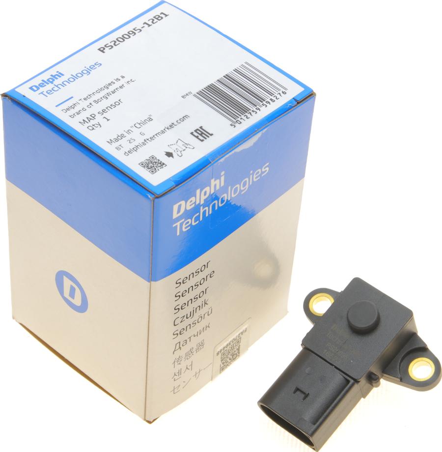 Delphi PS20095-12B1 - Capteur, pression du tuyau d'admission droxauto.com