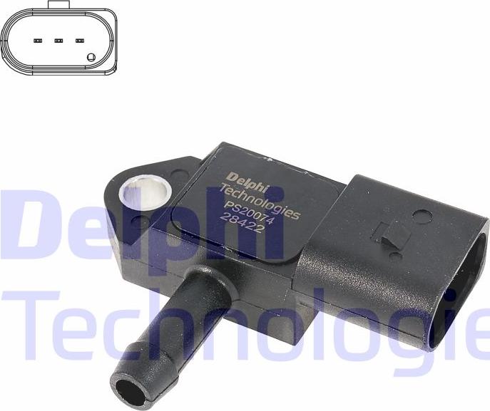 Delphi PS20074-12B1 - Capteur, pression du tuyau d'admission droxauto.com
