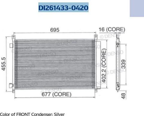 Denso DI261433-0420 - Condensateur, climatisation droxauto.com