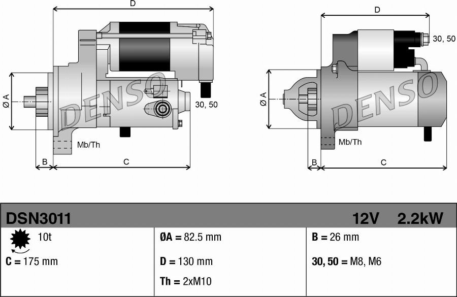 Denso DSN3011 - Démarreur droxauto.com