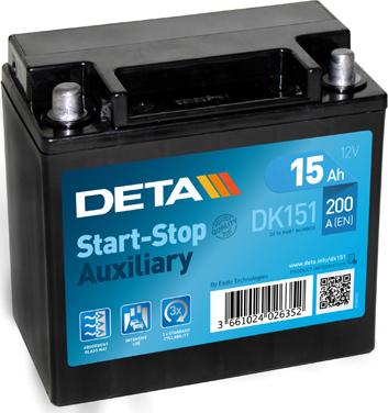 DETA DK151 - Batterie de démarrage droxauto.com