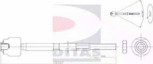 Ditas A2-5627 - Rotule de direction intérieure, barre de connexion droxauto.com