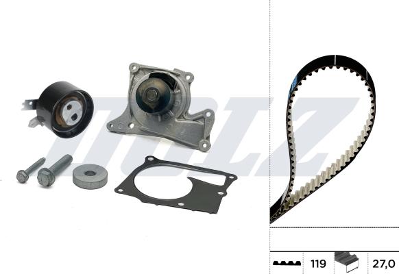 DOLZ KD286 - Pompe à eau + kit de courroie de distribution droxauto.com